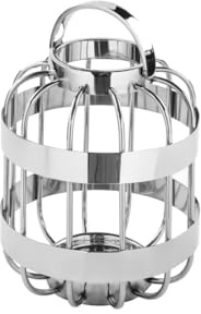 Fink Cameron, Windlicht ohne Glas, Edelstahl, silberfarben, H. 23,5 cm, D. 19 cm [SP]