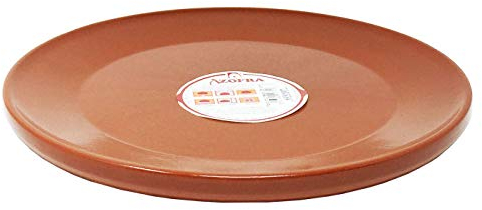Acan Azofra - Plato de Barro para churrasco Estilo Redondo 28 cm,Fuente, Bandeja Parilla, Ceramica, Plato Churrasco,