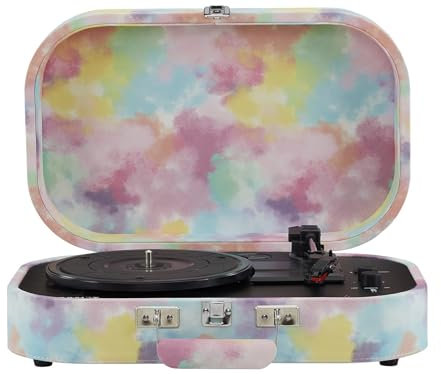 Crosley CR8009B-TD Discovery Vintage Bluetooth in/Out 3 velocità a cinghia guidata giradischi, Tie-Dye