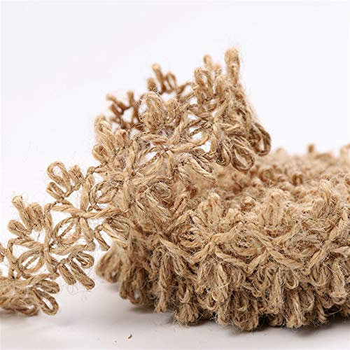 Zkenshan-Spago da giardino 5m Pizzo piatta di canapa corda di canapa naturale cavo di spago con tela da imballaggio regalo regalo accessori per imballaggio decorazioni da sposa 4cm, fibra di iuta natu