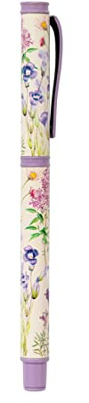 Grupo Erik - Stylo Bille Botanical Wild Flowers - Pointe Moyenne, Encre Noir, Stylo en Métal, Idée Cadeau