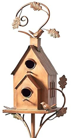 HEITIGN Vogelhaus aus Metall mit Ständer, ideal eine Vielzahl von Vögeln, Kunst Vogelhäuschen Gartendekoration (10341665)