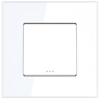 PULSAR Wechselschalter Unterputz Glas Weiß 1 Fach, Lichtschalter 86x86mm Moderner Schalter Wandlichtschalter Wippschalter Wechsel Schalter Einzeln