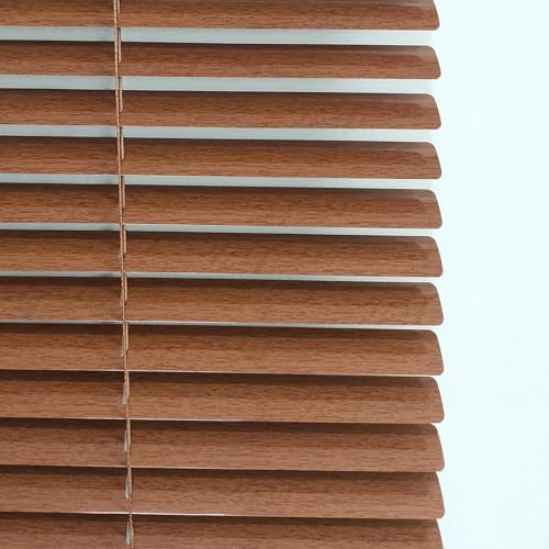 Jalousie aus Aluminium – Metall, Holzoptik, verstellbare Jalousien aus Aluminium, Jalousien für den Innenbereich, Sichtschutz für Fenster und Türen, Breite x Höhe (90 x 120 cm)