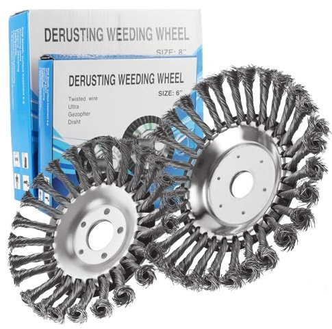 WOPPLXY 2 Stück Unkrautbürste, 150 mm x 25,4 mm/200 mm x 25,4 mm Unkrautbürste Freischneider, Wildkrautbürste für Motorsense