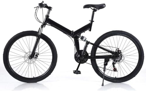 26 Zoll Faltrad Klapprad, Faltrad Mountainbike Klappfahrrad 21 Gang Folding Bike MTB Faltrad Schwarz, geeignet ab 165 cm - 190 cm