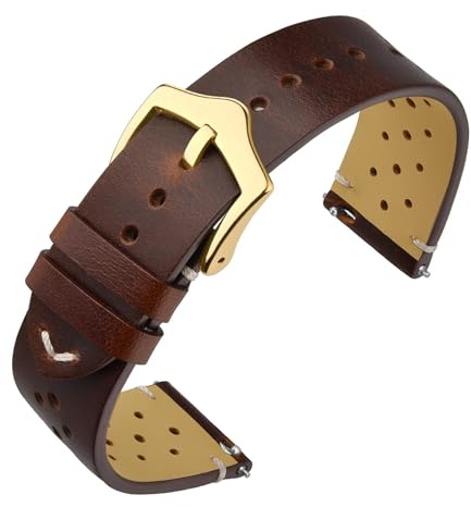ANNEFIT Vintage Leder Uhrenarmband, Schnellverschluss Ersatzband 18mm 19mm 20mm 22mm für Herren Damen