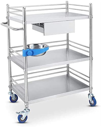 Aioneer Chariot Utilitaire, Organisateur De Chariot De Rangement, Chariot De Salon, Chariot pour Station De Salon, Chariot Médical, Voiture De Traitement, Table À Instruments en S-60 * 40 * 86CM