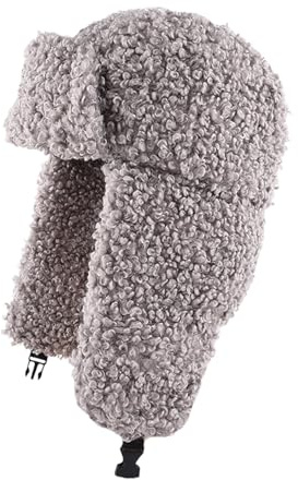ZALXOZYL Fliegermütze Mit Bommel Herren Warme Thermo-Beanie Aus Plüsch Geeignet für Outdoor-Sportarten Herren-Bommelmütze Mit Handschuhen Grau Einheitsgröße