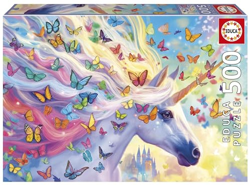 Educa - Rainbow Unicorn 500-Piece Jigsaw Puzzle for Adults | Vibrant and Magical Fantasy Artwork | Ages 11+ (20254)