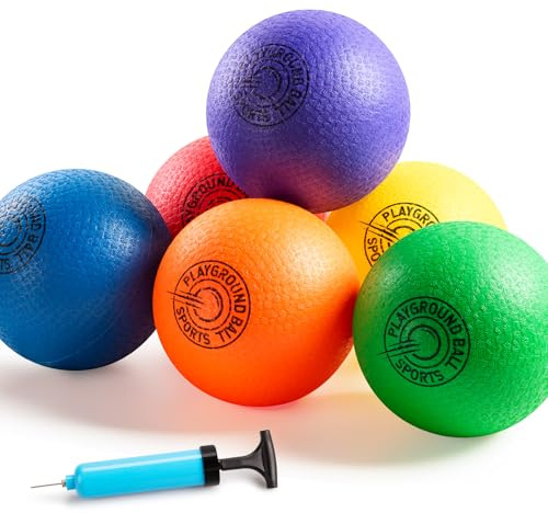 INPODAK Dodgeball for Kids, Playground Balls Set, 6 Pack of 8.5 Inches Kickball, Soft Garden Games Balls for Girls Boys, Sports Toy Ball for Backyard Lawn Family Party Beach