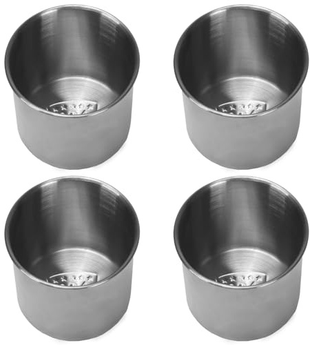 KINDPMA Confezione da 4 Portabicchieri da Incasso in Acciaio Inox 250ML per Barche Marine Auto Divano Barca Camion Tavolo da Poker Camper