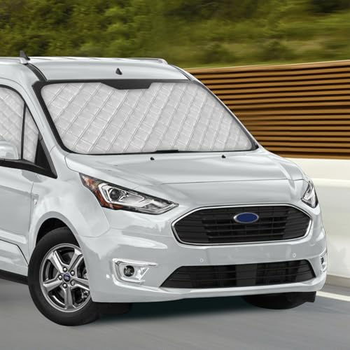 Parasol del Parabrisas Automóvil Reemplazo para Ford Connect 2022-2025 3 Piezas, Cabina del Conductor, Cubierta de Parasol Automóvil, Plegable Forro Negro