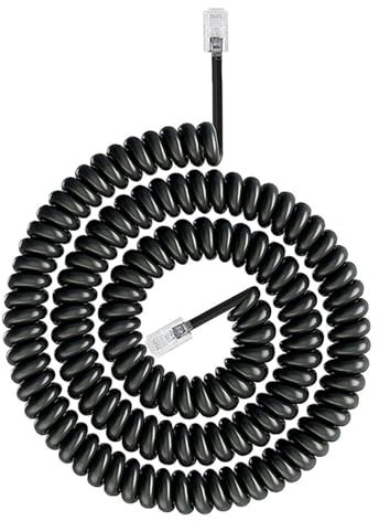 PEILINZE Cavo telefonico RJ9 RJ11 4P4C a spirale fisso fisso fisso per chiamate chiare e durata 200 cm 300 cm