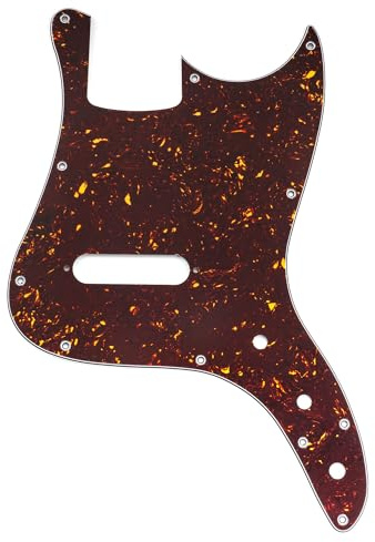 Musiclily Pro 11-Hole Bass Pickguard for Squier Sonic Bronco Bass, 4Ply Tortoise Shell