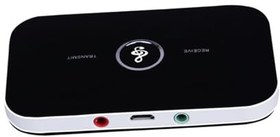 Uonlytech Kabelloser Transmitter Empfänger Audio Adapter Funkempfänger und Sender für PC Laptop Stereoanlagen Kopfhörer Kompatibel mit Smartphone Tablet CD Player Tragbar Robust Vielseitig