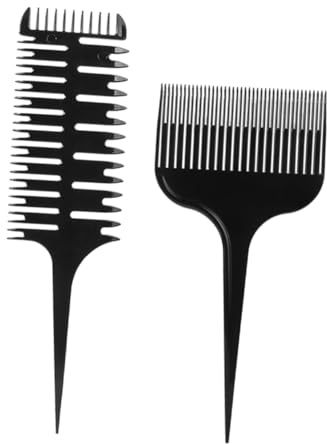 LIFKOME 2 piezas Peines Profesionales para Mechas y Corte Herramienta de Peluquería para Seccionado Preciso y Estilizado para Barberos Salones y Uso Doméstico