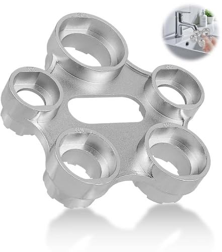 Strahlregler Schlüssel, 10 Größen Robust Luftsprudler Montageschlüssel | Universal M16/M18/M20/M22/M24/M28, Metall Silber, Ersatzbelüfter Wasserhahn Sieb, Belüfter Schlüssel Werkzeug