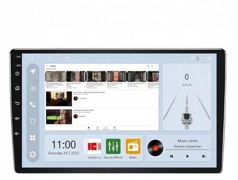 Tablet per auto Touch Screen BT5.0 Wifi Mirror Link Android Carplay DSP GPS Supporta telecamera a 360°(MACHINE 360CAMERA 6+128GB)