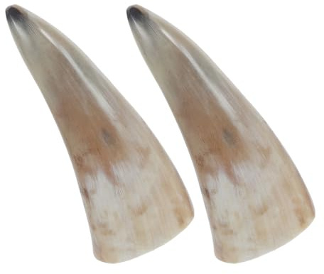 SECFOU 2 Pezzi Tazze in Corno di Bue Naturali Fatte a Mano, Boccali Vichinghi per Vino e Birra, Tazze Ergonomiche e Decorative da Bere per Uso Domestico e Ristorazione