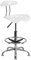 Flash Furniture Sgabello da Disegno con Seduta Stile Mezzadro, Bianco Lucido e Cromo
