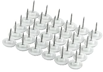 jarolift kit de fixation pour moustiquaire rideau magnétique, pour cadre en bois, 30 punaises, petits clous, blanc