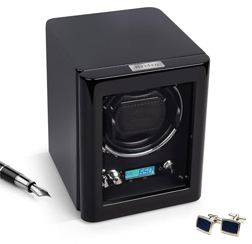 Heiden Single Watch Winder - Watch Winder for Automatic Rolex Watches, Direct Drive Brushless Motor, LCD Digital Controls, Hand Made and Assembled Nova
