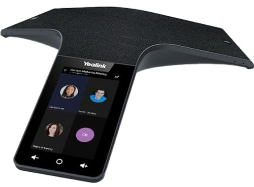 Yealink CP965 IP Power Over Ethernet, téléphone de conférence HD Tactile avec écran Multi-Touch de 5, Android 11.0, Audio HD Optimal et Technologie Duplex intégral (Microsoft Teams Edition) – Noir