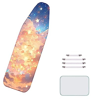 BLEDD Großer Bügelbrettbezug XXL/160 x 60 cm mit 4 Verschlüssen, einfach zu installieren, leicht zu verstellen, robust und langlebig