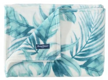 Tommy Bahama - Überwurfdecke, Plüsch-Fleece-Bettwäsche, Tropische Heimdekoration für Bett oder Couch (Waimea Bay Green, 127 x 177,8 cm)