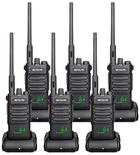 Retevis RT86 Professional 2 Way Radios Long Range,Heavy Duty Two Way Radios,High Power,Durable Shatterproof Display,2600mAh,Radio Walkie Talkies for Adults Commercial Construction Industrial(6 Pack)