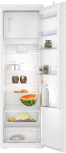 NEFF KI2821SE0, N 30, vollintegrierbare Einbau-Kühl-Gefrierkombination, 177,5 x 56 cm, Nutzinhalt gesamt: 280 l, Nutzinhalt Kühlraum: 246 l, Gefrierraum: 34 l | Made in Germany, 280 L Kapazität, Fresh Safe Gemüsefach, höhenverstellbare Glasablagen, gleichmäßige Frischluft-Verteilung