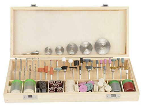 Kit di Accessori Rotanti Professionali, 242 Pezzi, Set Utensili per Taglio, Intaglio, Levigatura, Lucidatura con Custodia in Legno, per Uso Fai da Te