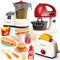 deAO Play Kitchen Appliances Toy Set with Blender, Mixer,Toaster and Play Food,Kids Kitchen Accessories Pretend Play Kitchen Toys Playset with Sounds for Kids Ages 3+
