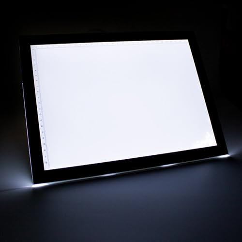 Art Tracing Board A1/A2 mit Acrylplatte und Positionierungslineal - Unendliches Dimmen, Helligkeitsspeicher, kein Flimmern - Touch-Steuerung für Animation