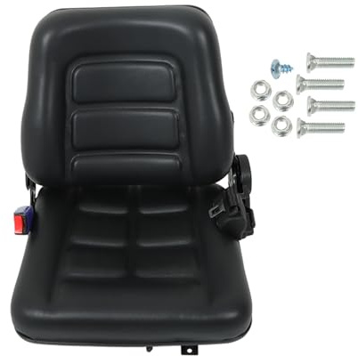 WFLNHB Sedile universale regolabile pieghevole per carrello elevatore, con guida di scorrimento per cintura di sicurezza retrattile, ricambio per escavatori, carrelli elevatori, trattori, caricatori a