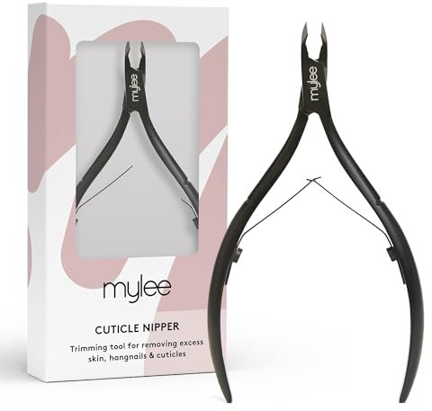 Mylee Tronchese professionale, elegante, nero opaco in acciaio inox, qualità per taglio preciso e rimozione efficace cuticole indisciplinate, unghie