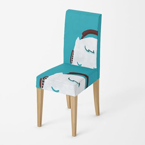 Stuhlhussen Blau Weiß Abstract Stuhlbezug Stretch Removable Stuhlhussen 6er Set Universal Stuhlhussen Schwingstühle Chair Covers für Hotel Hochzeit Bankett Küche Restaurant Party