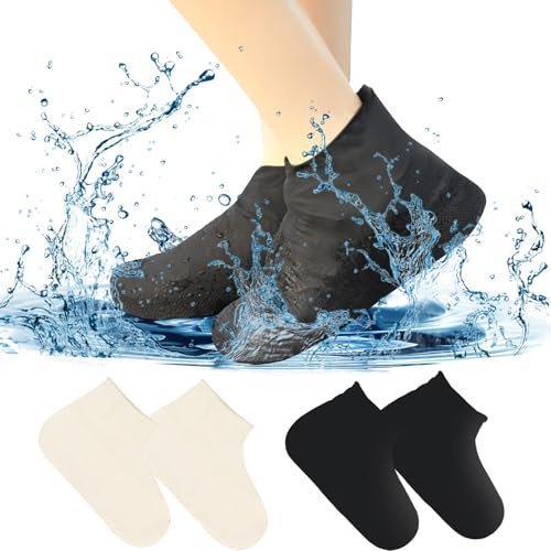 IETWATE 2 Paare Schuhüberzieher Wasserdicht, Latex Regenschutz Schuhe Fahrrad, Wiederverwendbar Überzieher Schuhe Regen, Tragbarer Regenüberzieher Schuhe, für Schneetag Schlammige Straßen (L 38-46)