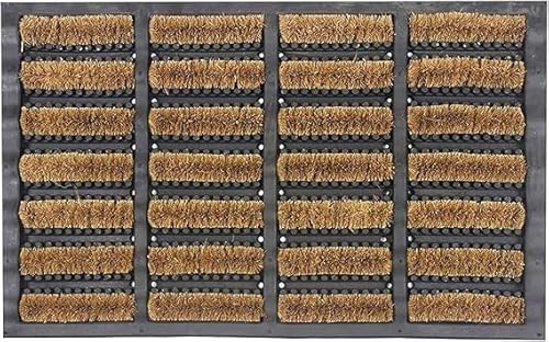 Pro Home Door Mat 40x60cm – Non-Slip Coir Door Mats Outdoor with Durable Rubber Backing – Super Absorbent, Machine Washable Outdoor Mat for Rain, Mud & Dirt – Ideal for Home, Porch, Patio (Pack of 1)