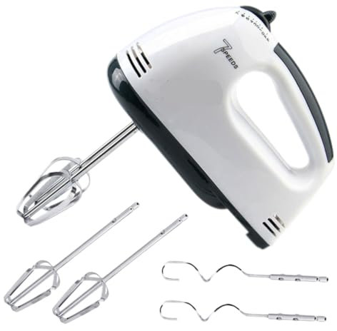 Alipis Sbattitore Elettrico Cucina 7 Velocità Mixer Per Panna Maneggevole Design Facile Pulizia Motore Raffreddato Set 5 Pezzi Per Preparazioni Cucina e Dolci