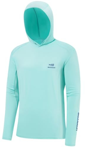 Bassdash Hombres UPF 50+ Cordón Pesca Sudadera con Capucha Camisetas UV Protección Solar Manga Larga Senderismo al Aire Libre Camisetas con Capucha FS33M