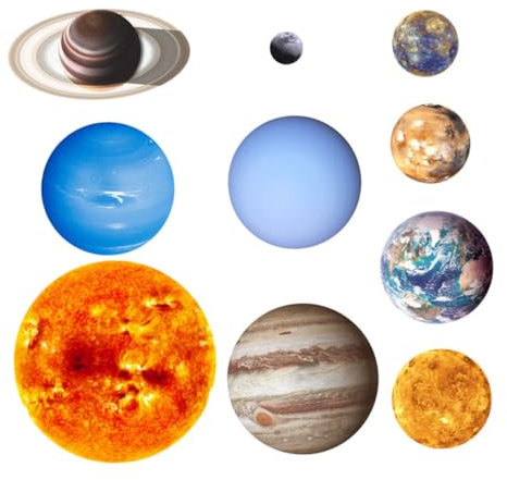 KONTONTY Planeten Wandsticker Dekorative Leuchtende Planeten Aufkleber Für Kinderzimmer Schlafzimmer Büro Einfache Installation Beschädigung