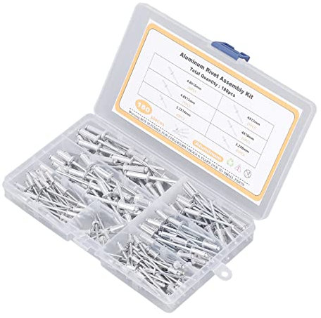 Blind Rivet Flange Blind Rivet 180pcs Set Kit Large Flange for Soft Material Premium Aluminum Alloy Rivets Assortment Ensuring Firm Connection Suitable for Fixing and