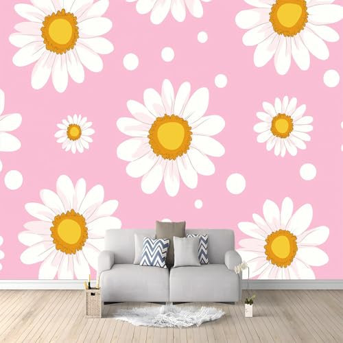 Générique Papier Peint Intissé 3D Motif floral Chrysanthème Rose 400x280 cm Papier Peint Poster, Tapisserie Photo Muraux Panoramique Moderne, Pour Salon Chambre D'Enfant Décor Fond TV
