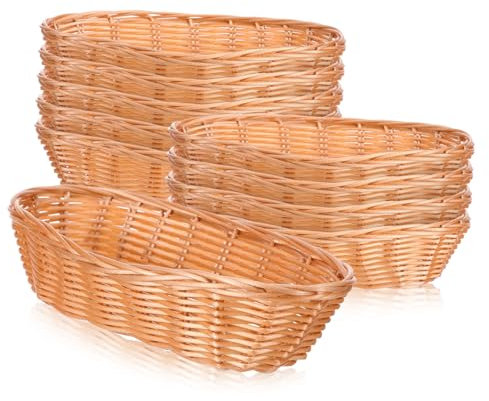 Alipis 10piezas Cestas De Pan Tejidas Unidades para Cocina y Restaurante De Plástico Resistente