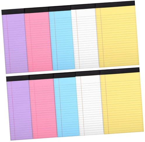 Angoily 10packung Notizblöcke Farbiges Notizpapier Liniert Leicht Abzureißen Für Schreibtisch Zur Arbeit Lernmaterialien Weiße Notizzettel Kleine Notizblöcke Für Tasche