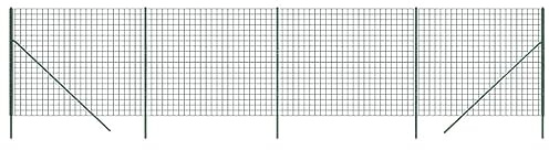 Clôture en grillage vert 1,6 x 10 m en acier galvanisé – Clôture brise-vue durable pour jardin, terrasse et terrain – Treillis métallique galvanisé robuste pour la sécurité et l'intimité