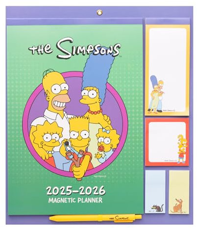 Grupo Erik - Calendrier Magnetique Frigo Les Simpsons - de Septembre 2025 à Décembre 2026 | Planificateur Mensuel 16 mois, Calendrier Familial 2025 2026