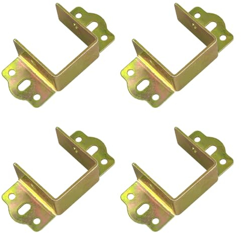 Orivin 4 soportes metálicos resistentes para barandillas de cama con bisagras para conectar a madera, cabeceros y pieceros. Incluye tornillos.
